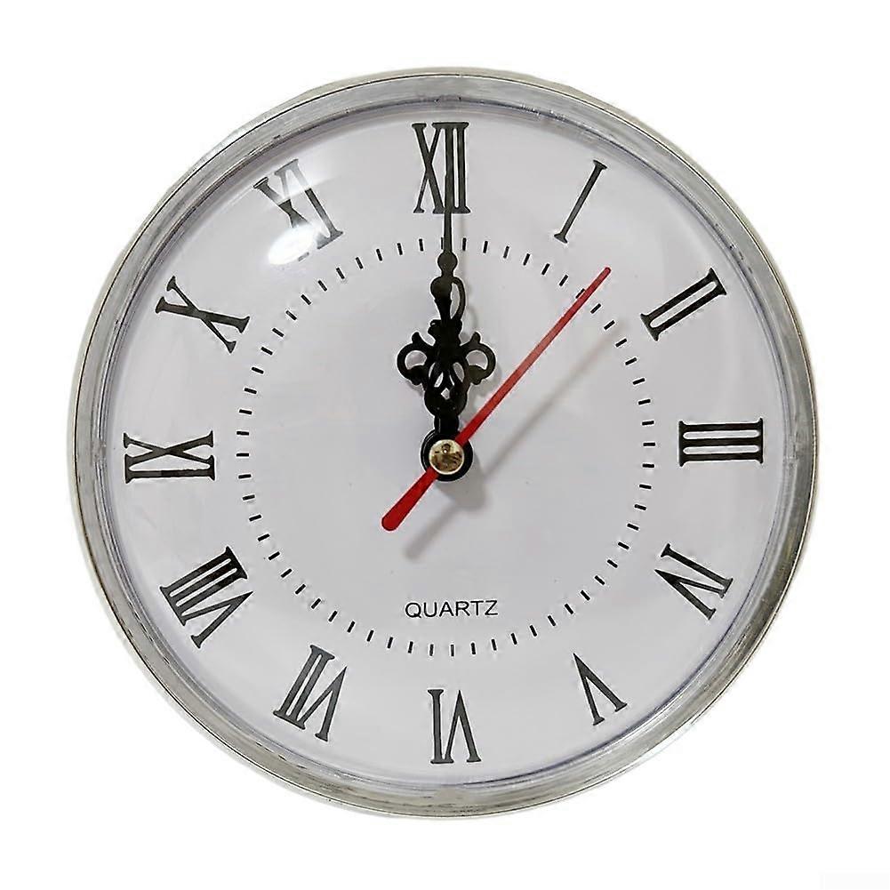 130mm Quartz Clock Insert with Roman Numerals, Silent Movement, Gold Silver Trim for DIY Replacement