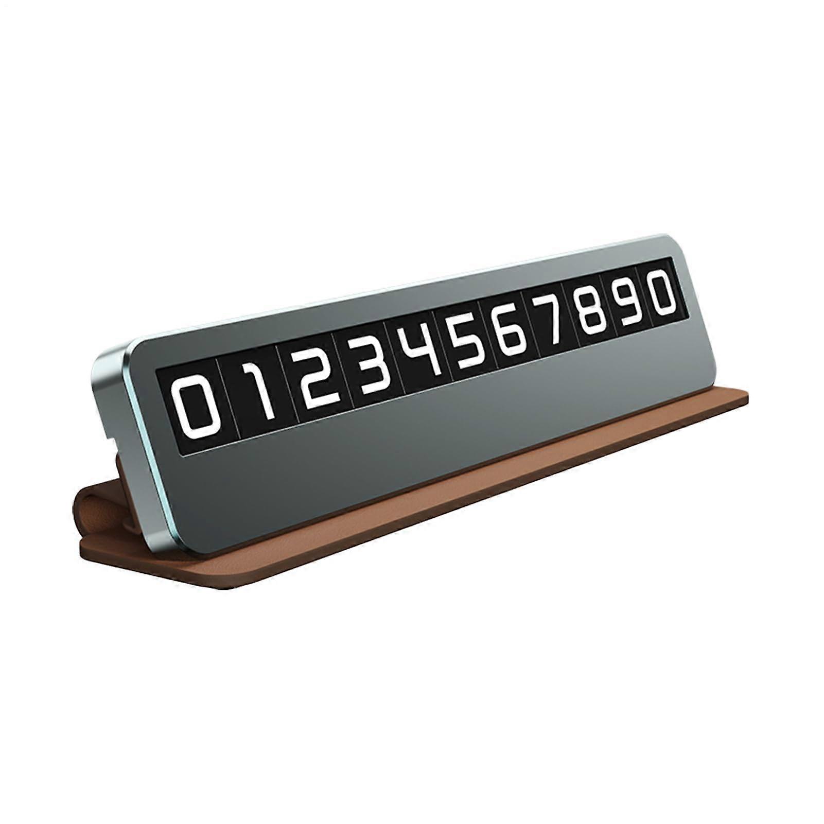 Temporary Parking Number Card with Magnetic Change, Luminous Night Display and Slide Privacy Cover for Cars