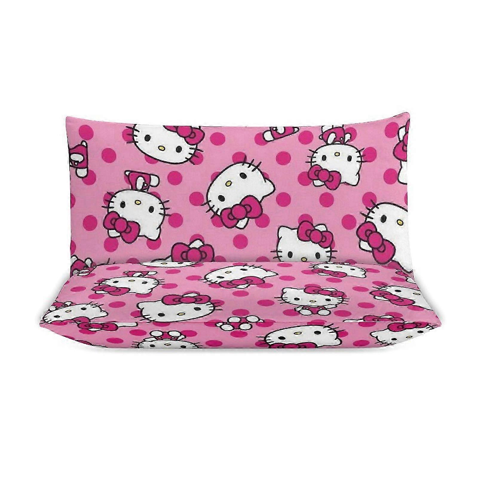 Ez518 Hello Kitty Baskı Nevresim Takımı Desen Nevresim Takımı 3 Parça 1 Nevresim Takımı Ve 2 Yastık Kılıfı Kadınlar Erkekler Gençler için IU518