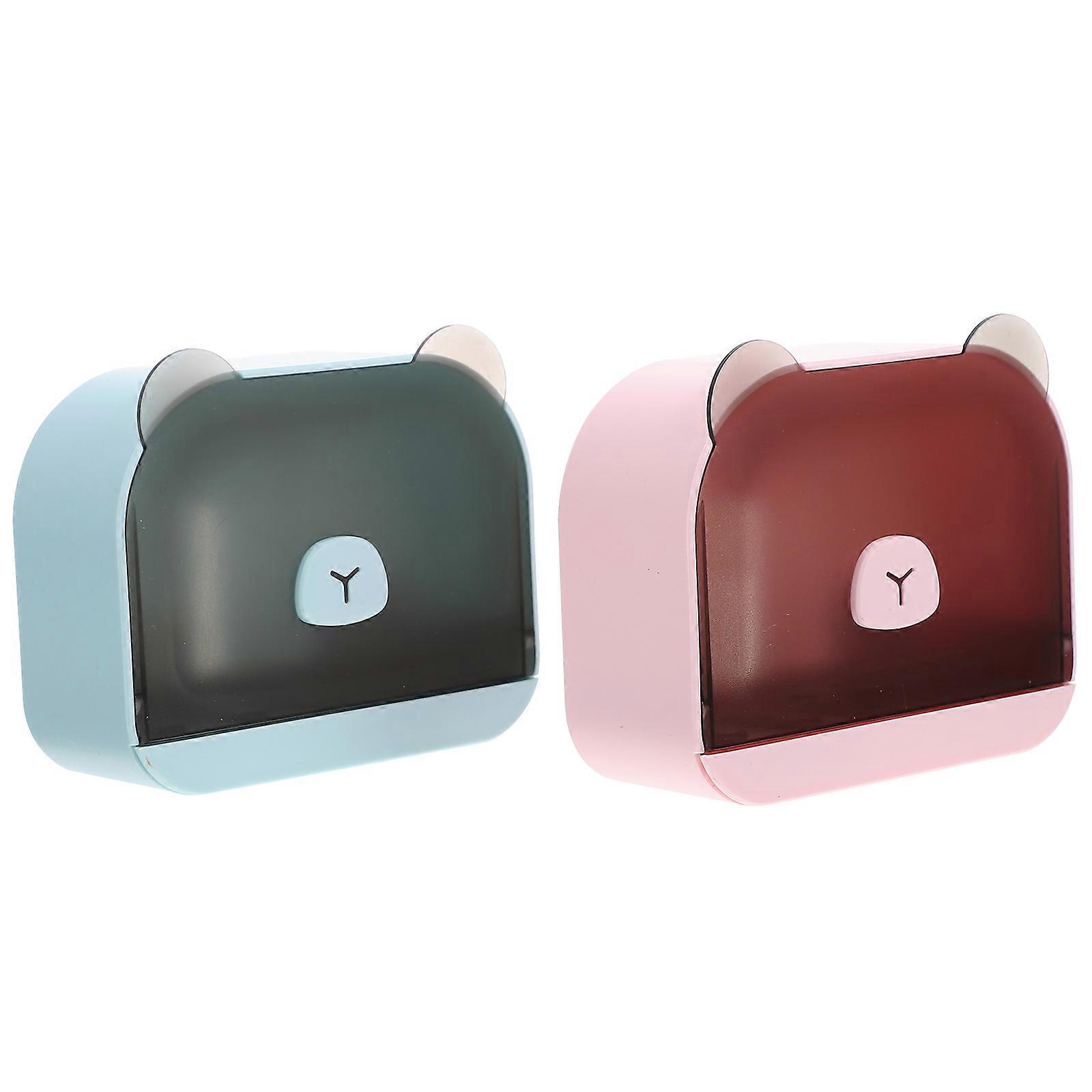 Soap Container Creative Cartoon Bear Design for Home 3Sets Soap Box