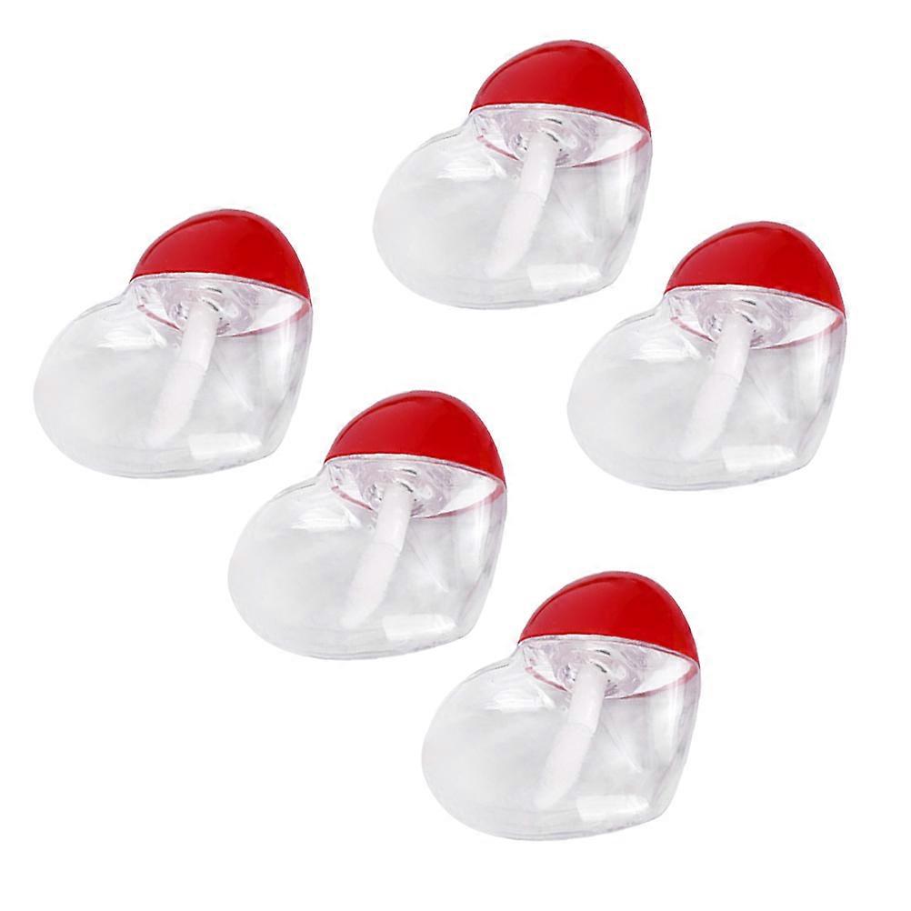 Lip Gloss Tube Empty Heart-Shaped for Storage Use 5Pcs Transparent Tubes