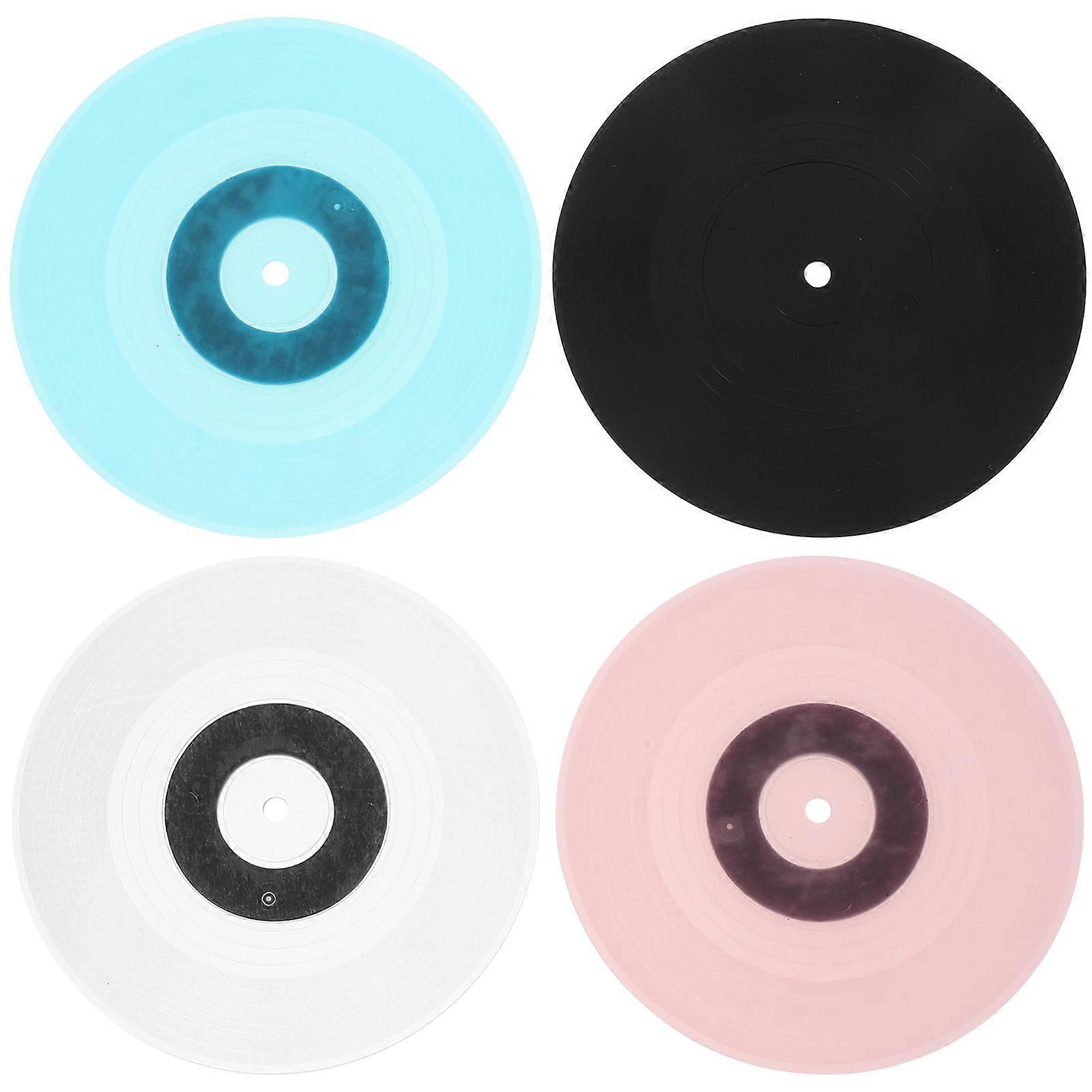 Decorative Simulation Vinyl Record Fridge Magnets for Decoration 4Pcs