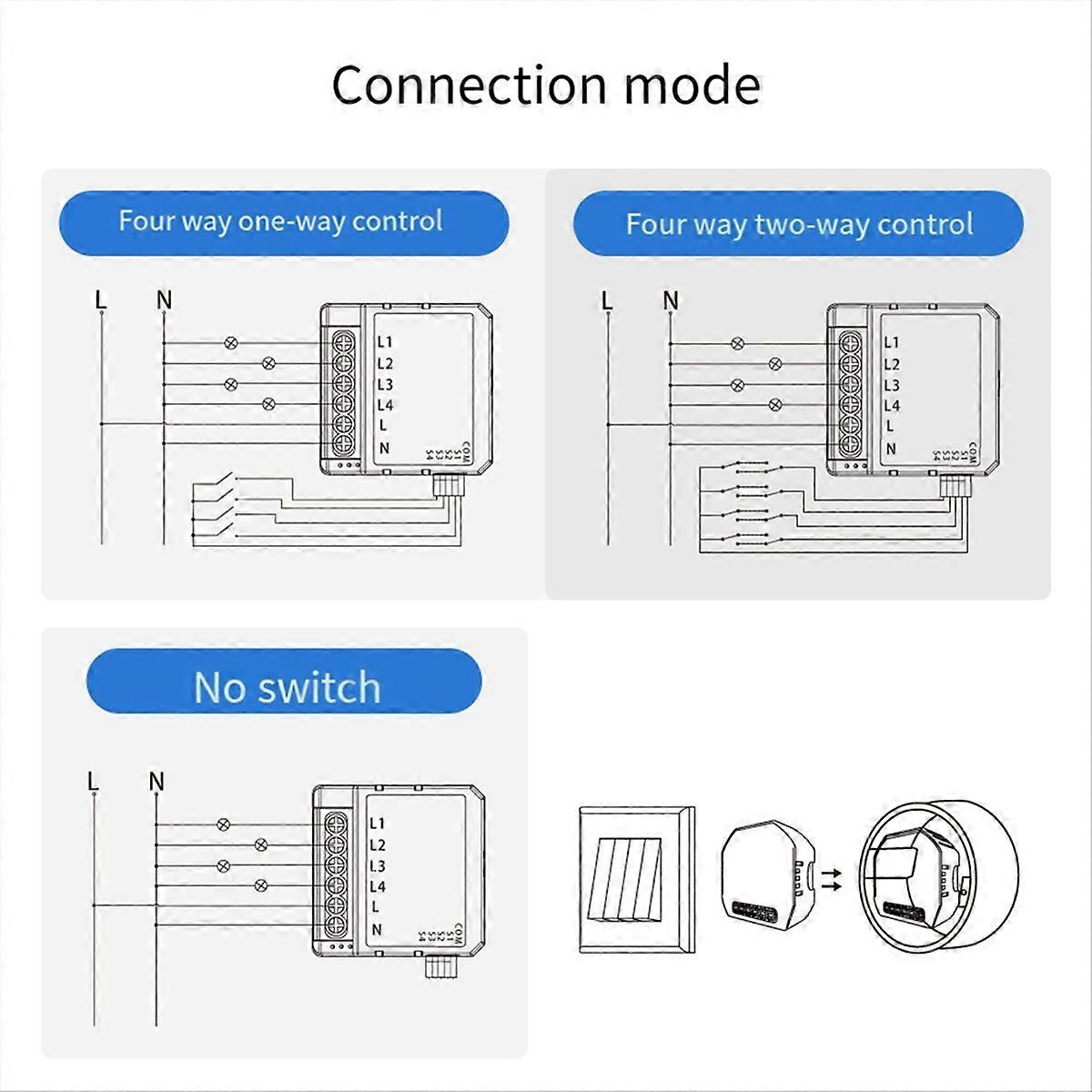 Tuya Smart WiFi Light Switch Control 4 Way Mini Breaker