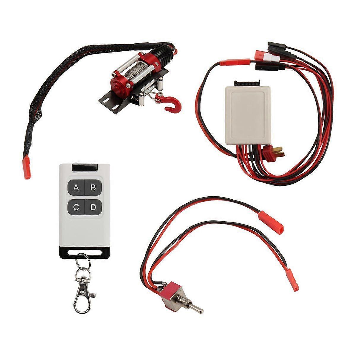 Metal Automatic Winch System with Multifunction Remote Control for 1:10 RC Crawler RC Car Spare Par