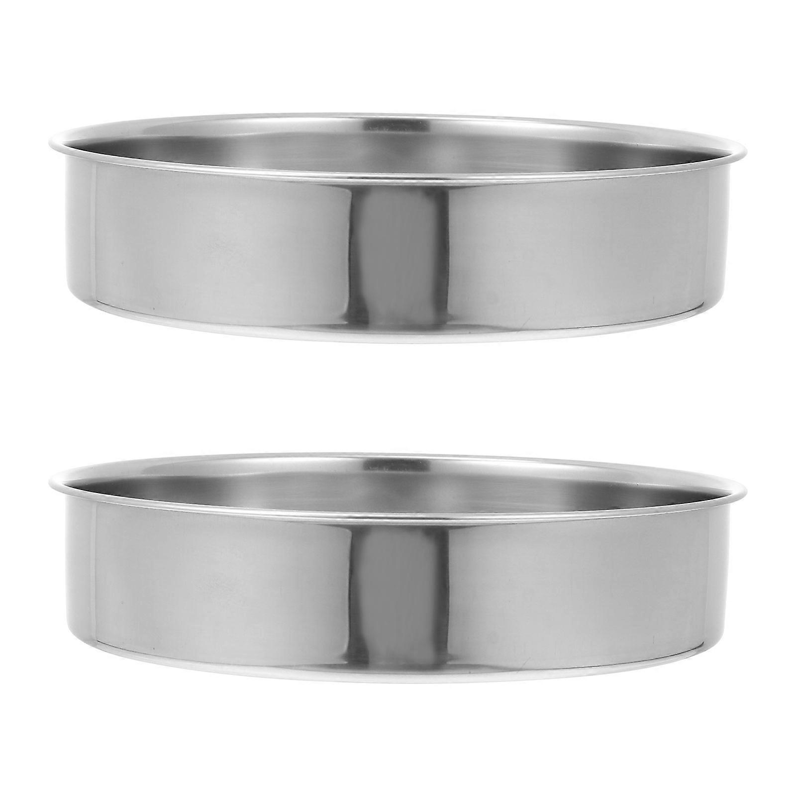 2 pcs Stainless Steel Steaming Plates Kitchen Utensils Silver