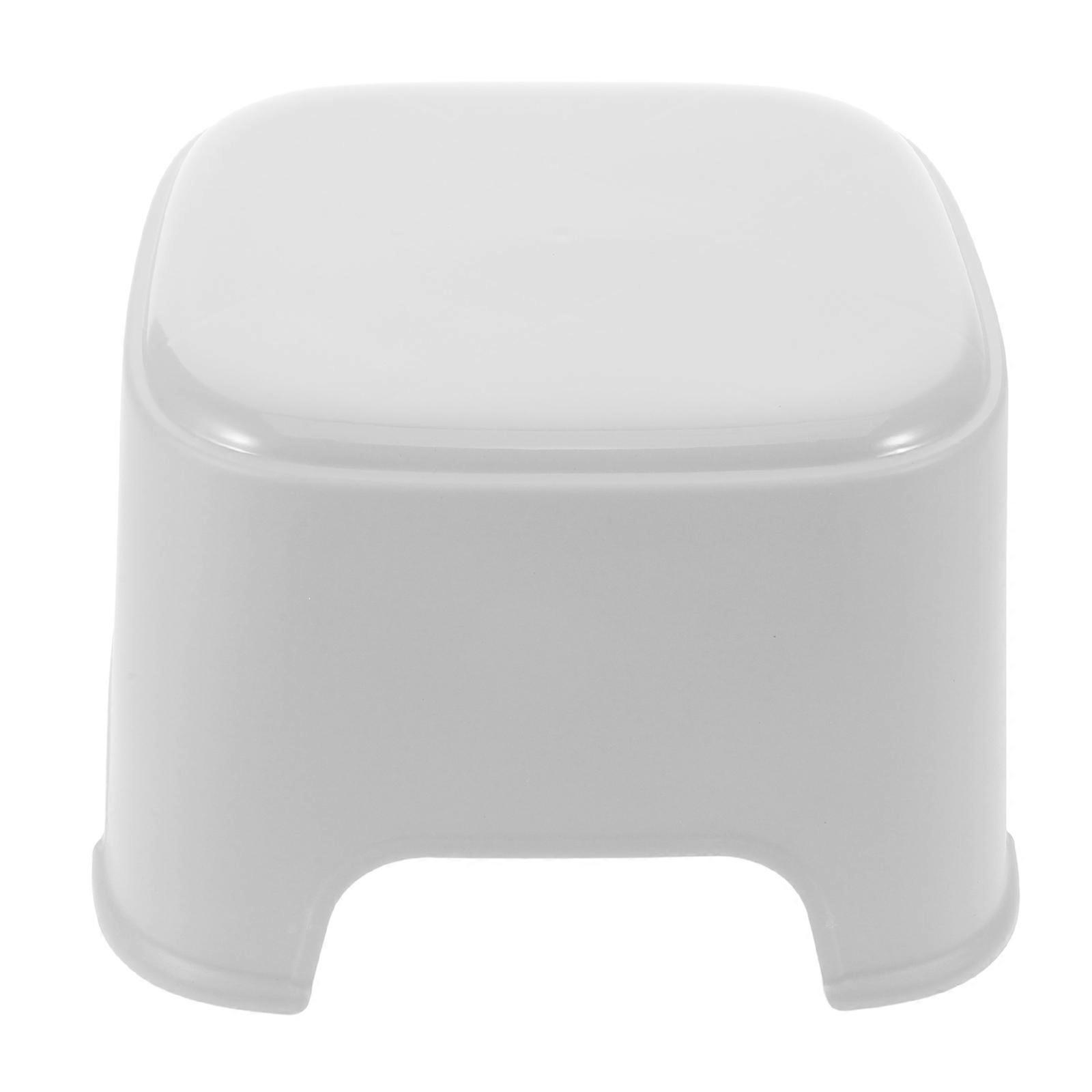 Toddler Stool for Bathroom Plastic Step Stool with Anti Slip Feature White