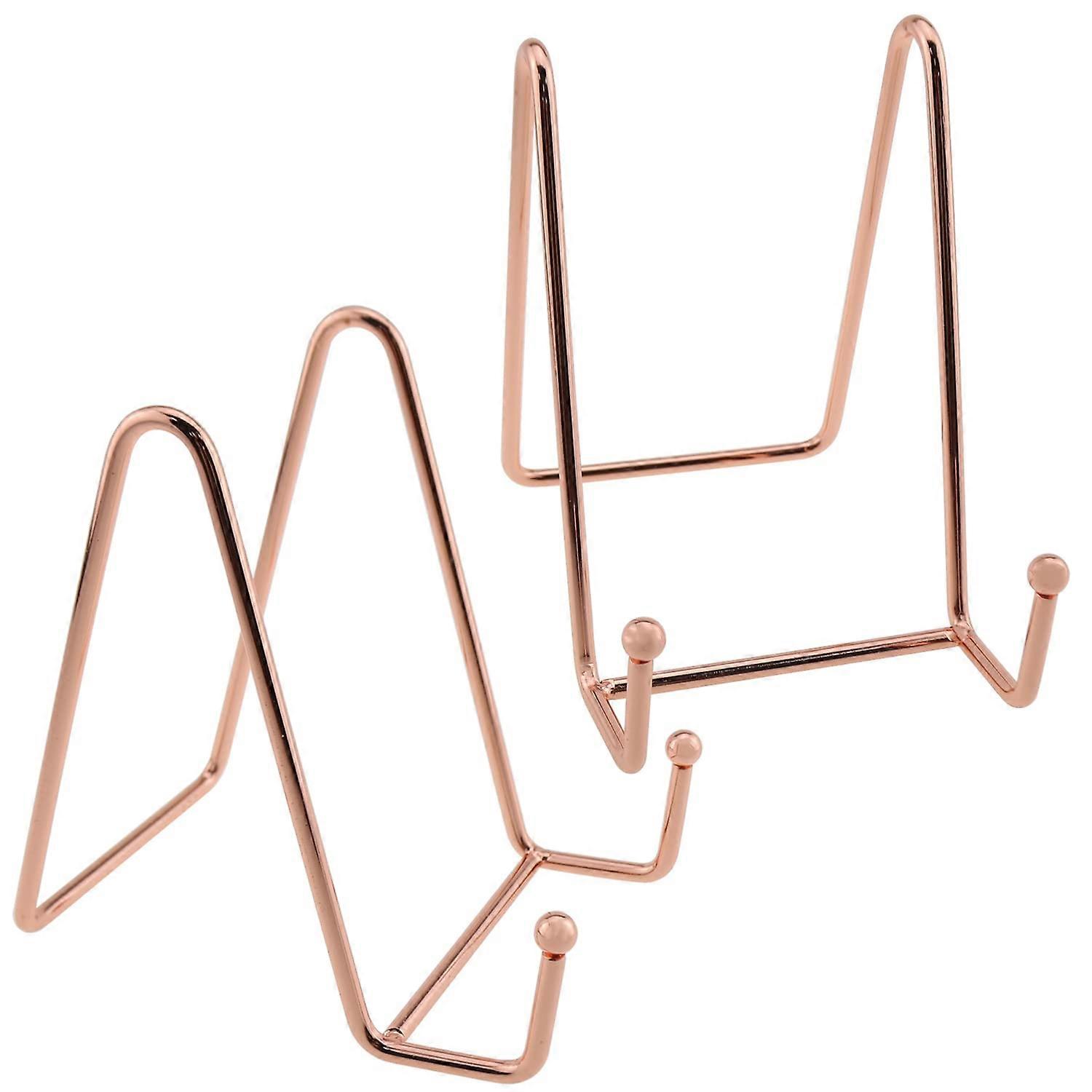 Plate Display Stand 2PCS 4.5 Inch Rose Gold Metal Easel with Stable NShaped Structure