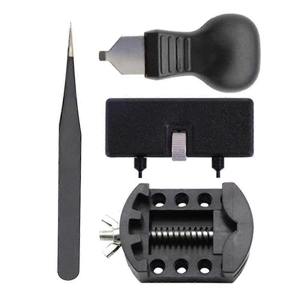 Watch Repair Tools 4-in-1 Watch Case Back Opener & Battery Replacement Kit Watch Case Back Opener Tool 1 Set Black