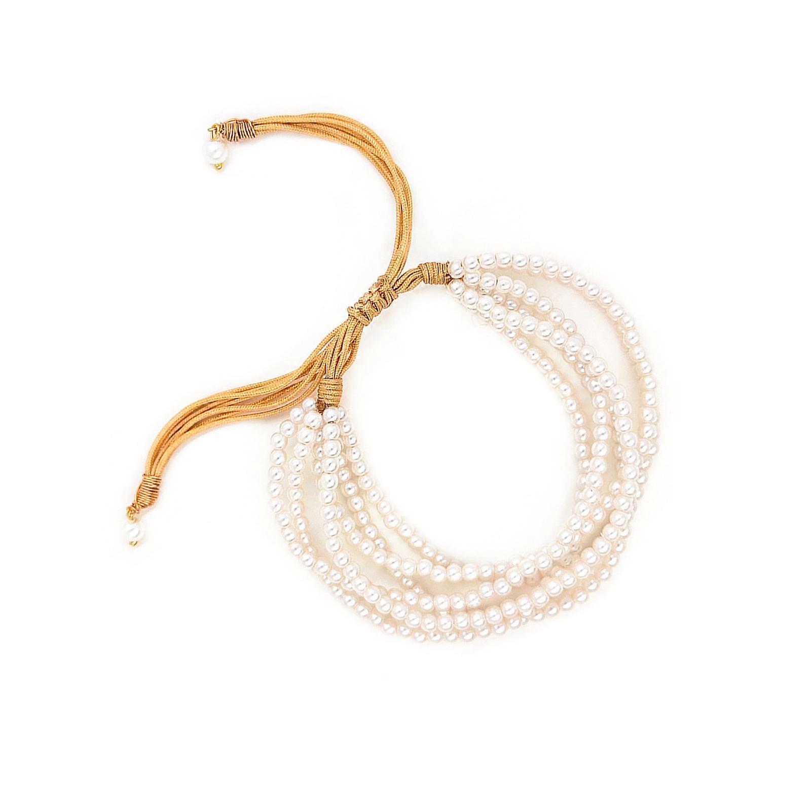 Women's Stackable Bracelet with Adjustable Imitation Pearls Multi Layer Design Comfortable for Summer Beach Jewelry Multicolor