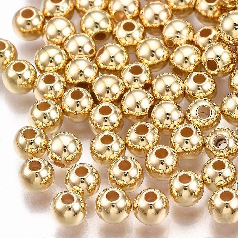 CCB Plastic Beads Round Light golden 5x4.5mm Hole: 1.5mm