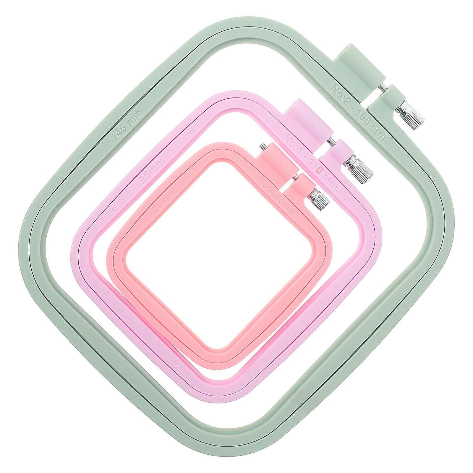 Embroidery Hoop Square Frame for Embroidery 1Set Candy Colored Hoops