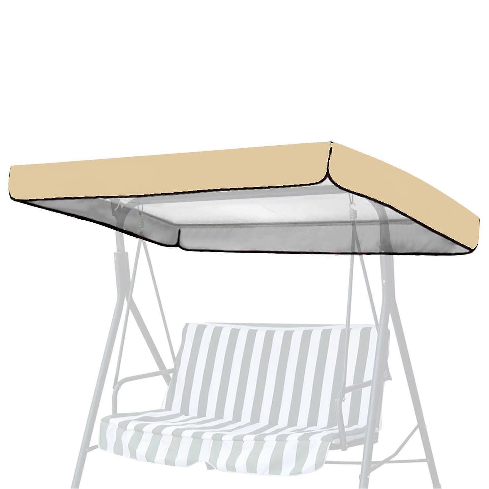 Waterproof Garden Swing Canopy Replacement with Windproof Straps, Beige 190T Polyester Cover