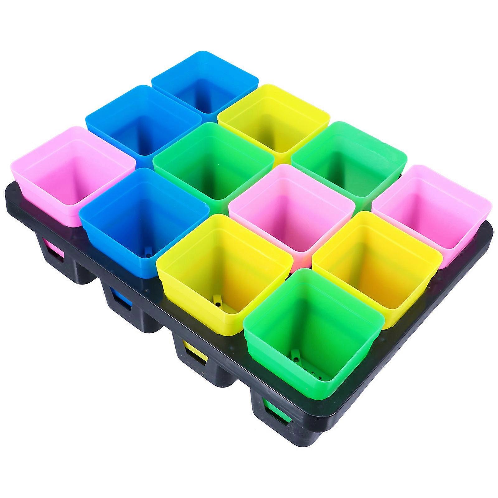 Plastic Planting Tray with 12 Grids 1Set for Garden Use