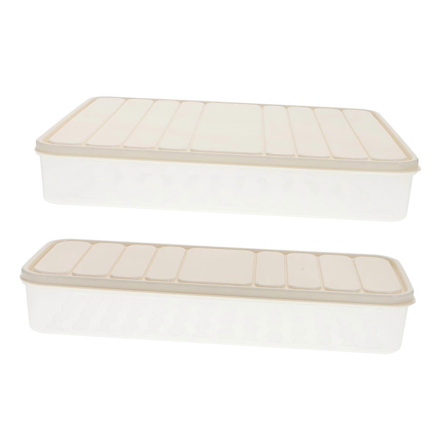 2PCS Clear Plastic Fridge Storage Containers with Airtight Lids Large Capacity Refrigerator Organizer