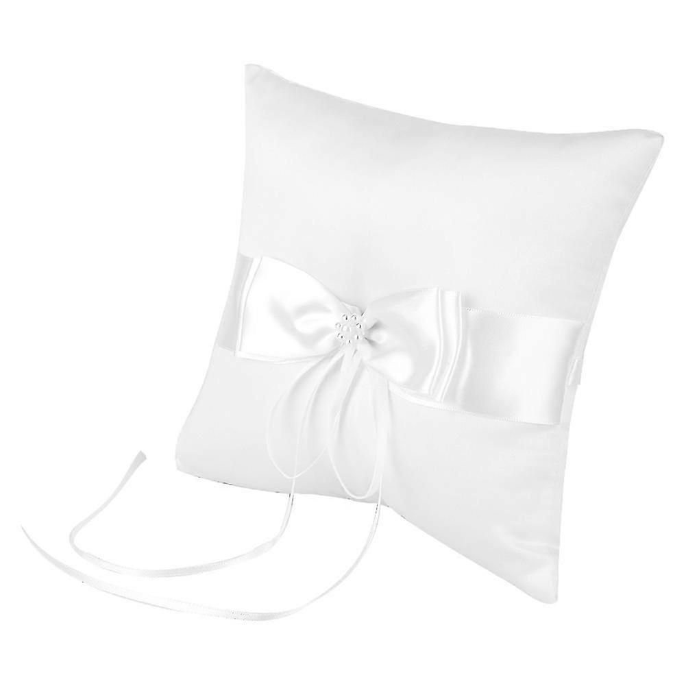 2025 Satin Bow Ring Cushion with Simulated Pearls