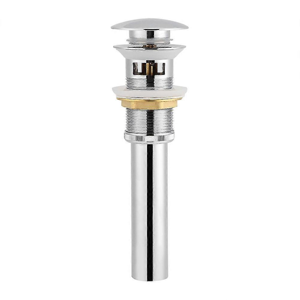 Kitchen Bathroom Basin Sink Solid Brass Pop Up Drain Stopper with Overflow Hole Chrome 26-27s