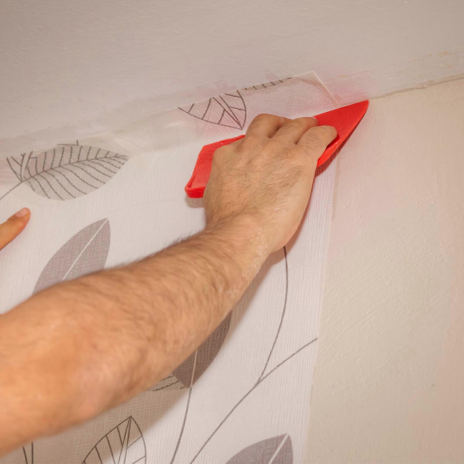 2pcs Wallpaper Construction Tools Seam Flat Roller Wheel Bearing Home Wallpaper Wallpaper Wooden Pressure Wheel (1 Roller and 1 )