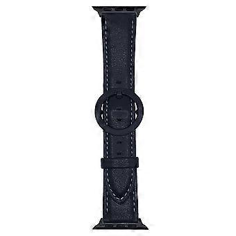 Crazy Horse Texture Round Buckle Leather Watch Band For Apple Watch Ultra 3 2 1 49mm/Series 11 10 46