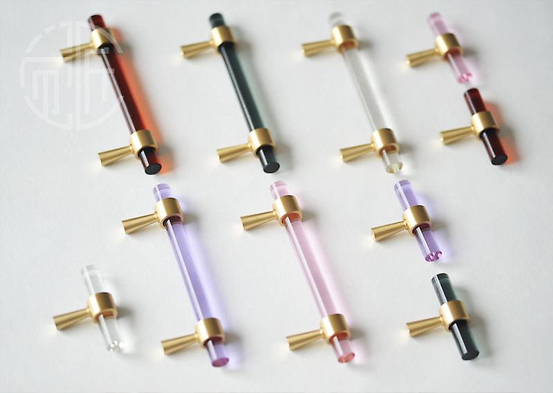 Brass Wardrobe Handle Shoe Cabinet Cabinet Entrance Door Double Hole Crystal Handle And Knob