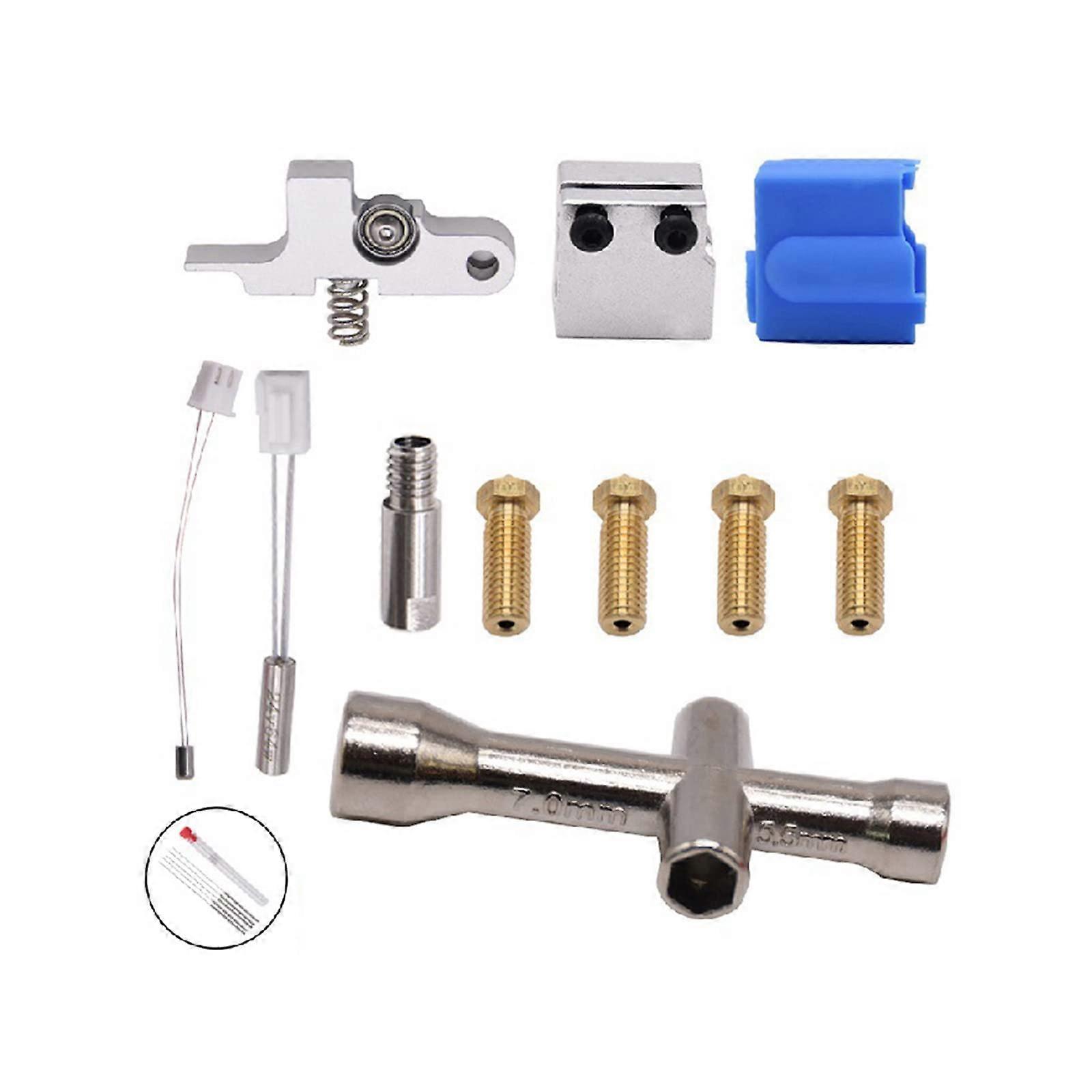 3D Printer Extruder Kit with Brass and Silicone Nozzle Set, Multiple Sizes 0.2mm to 1.2mm