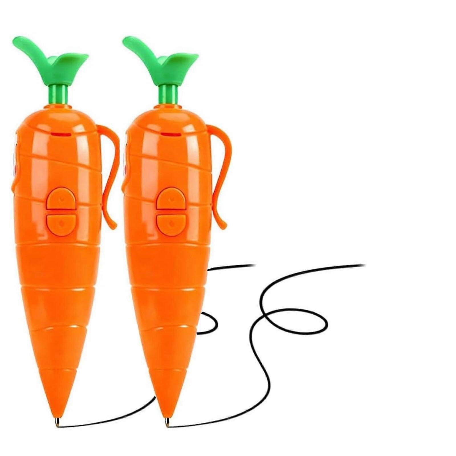 Voice Recorder Pen with Fun Carrot Shape, 60s Audio Recording, Dual Button Control, 2 Pack