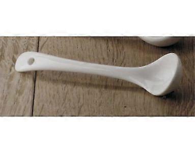 White Ceramic Salt Spoon 10cm for Precise Portion Control and Easy Clean Surface
