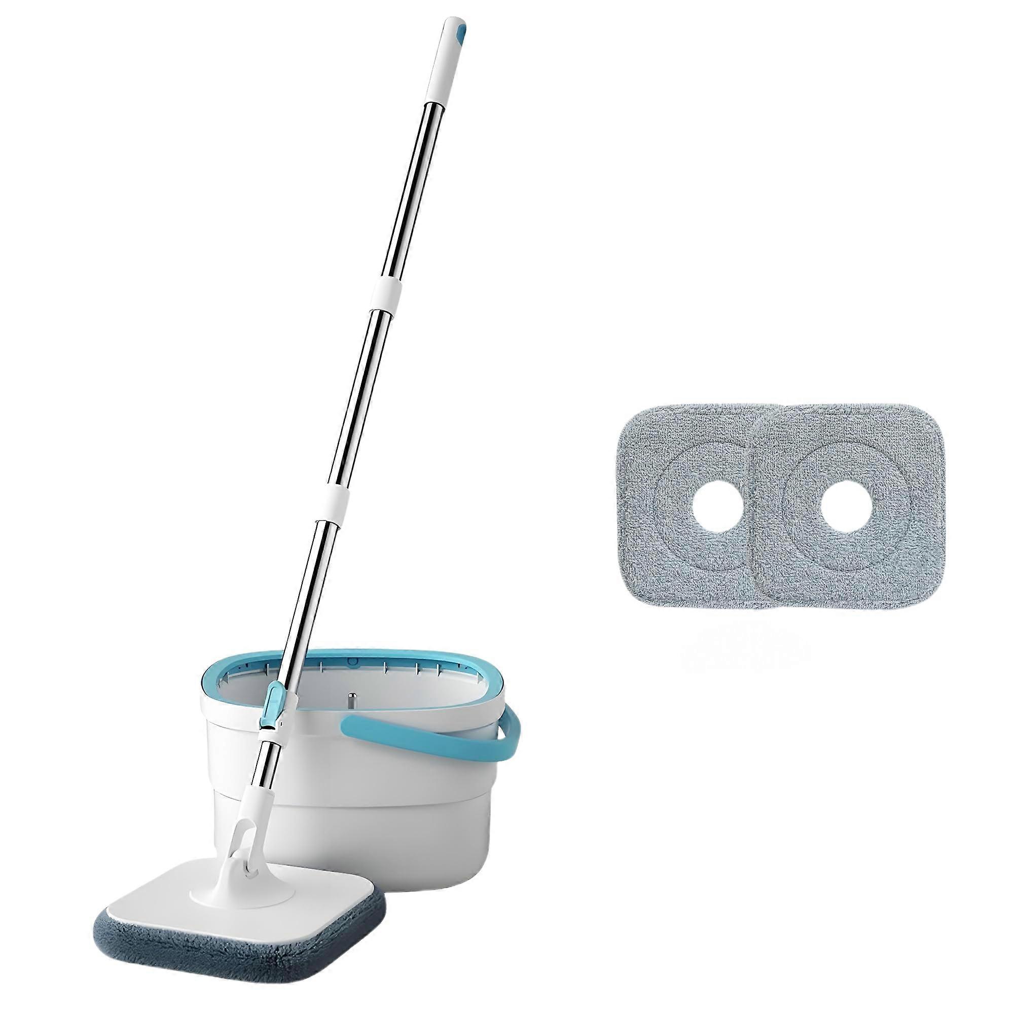 Spin Mop and Bucket Set with Dirty Water Separation, 360 Rotating Microfiber Floor Cleaning System