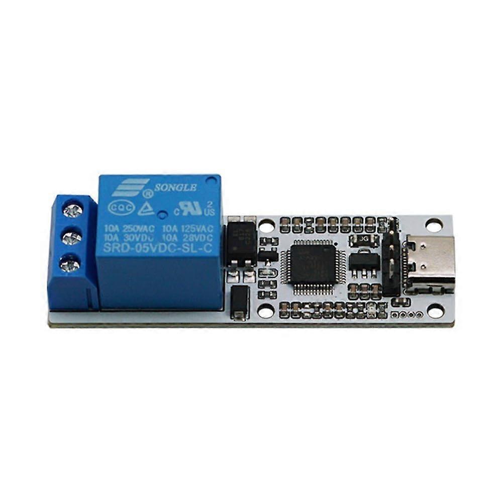 USB Relay Module 1 Channel TypeC with Optocoupler Protection and Speed Serial Control