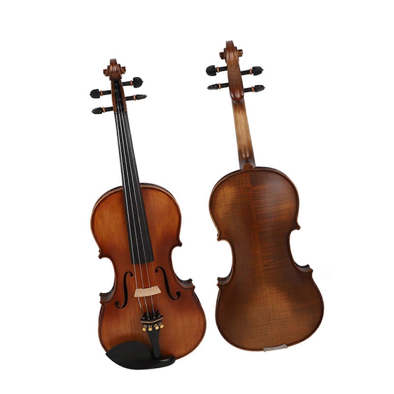 1/4 Size Beginner Violin Solid Wood Handmade with Warm Mellow Sound and Protective Case