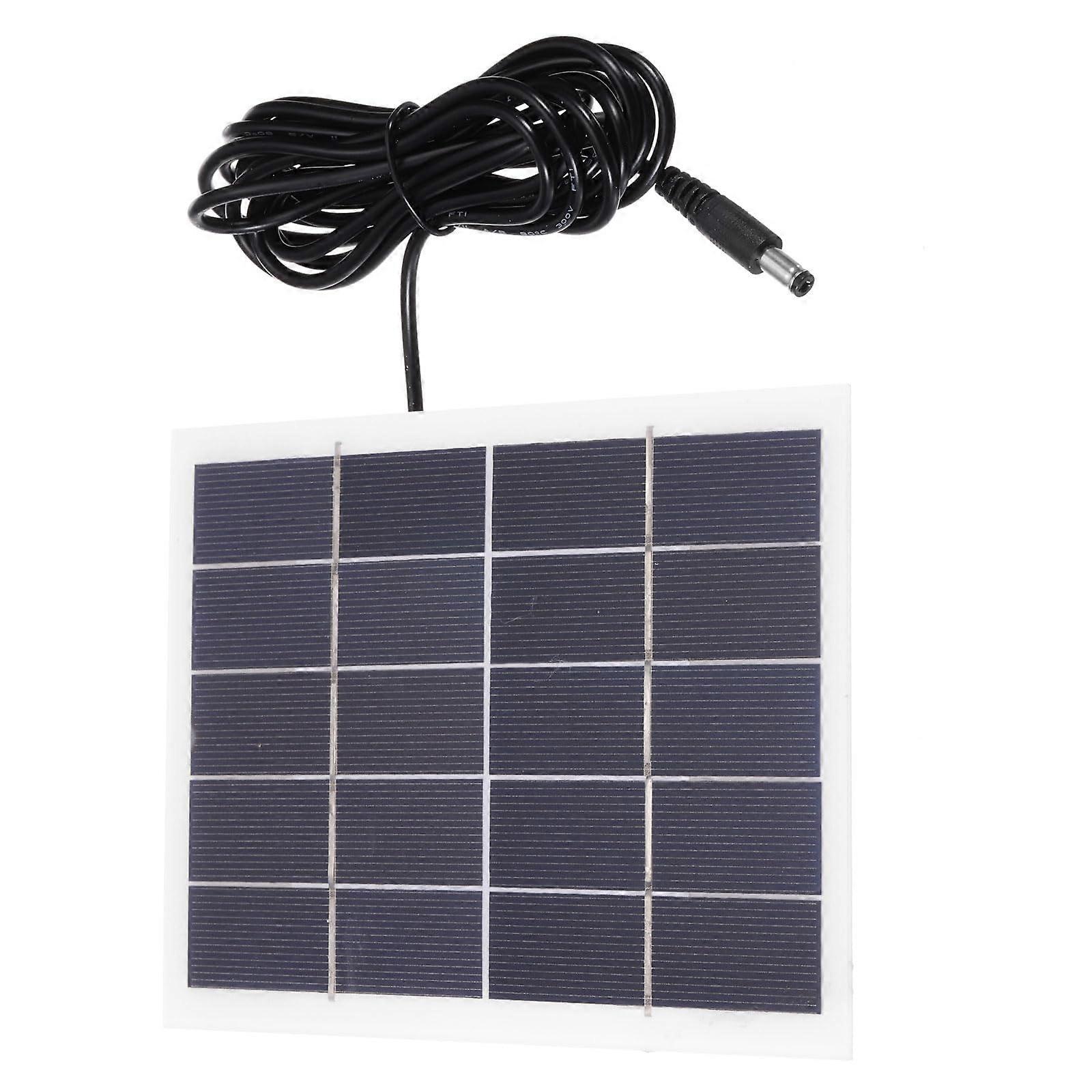 5V 3W Mini Solar Panel with DC Connector, Polycrystalline Compact Power for DIY Garden Lights