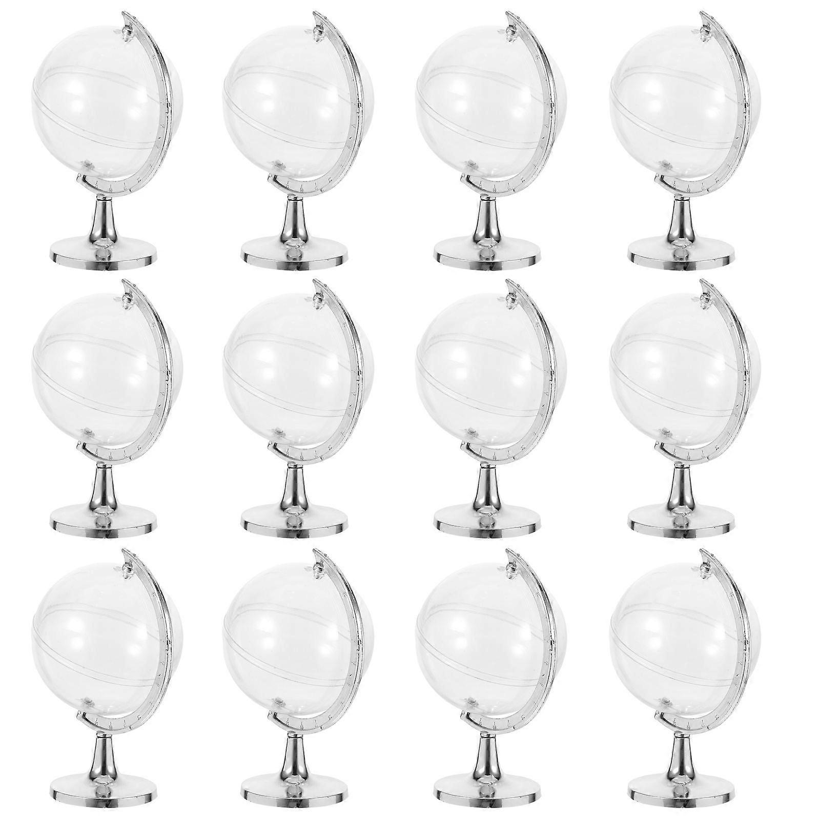 12pcs Plastic Tellurion Candy Boxes Creative Candy Gift Boxes for Wedding Christmas (Silver)