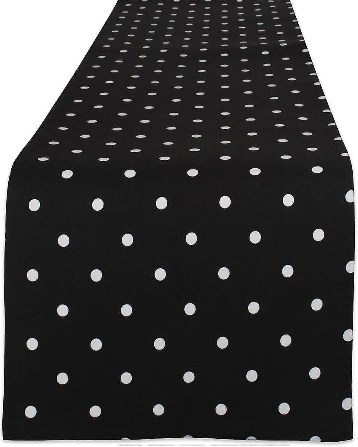 Polka Dot Kitchen Collection, Table Runner, 14x72, Black/White Reversible