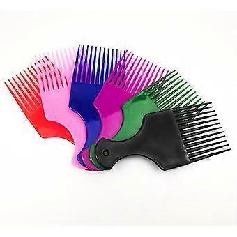 Afro Comb, Plastic Smooth Hair Pick Peigne à dents larges Démêlant les cheveux peigne pour un style de cheveux bouclé naturel (6pcs, couleurs mélangées)