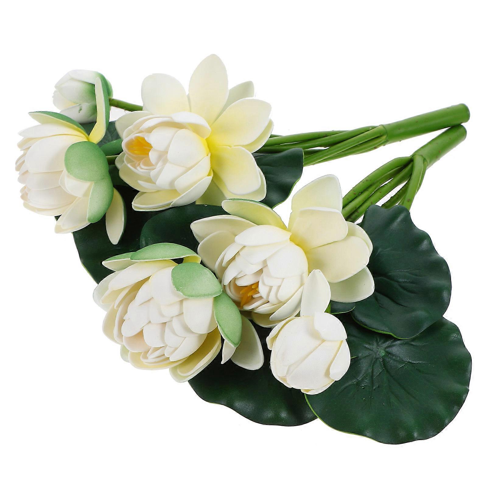 Simulation Lotus Flower for Decor 2Pcs White Eva Artificial Arrangements