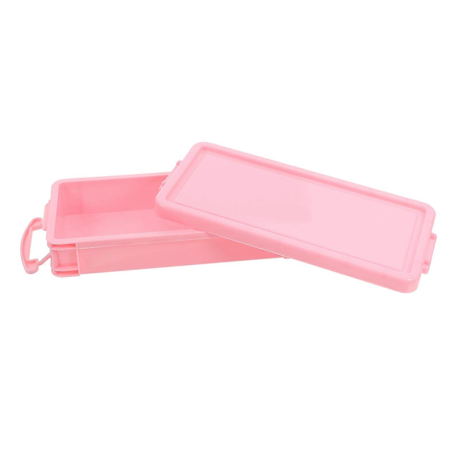 Pencil Box Plastic Stackable Organizer with Snap-Tight Lid for Storage