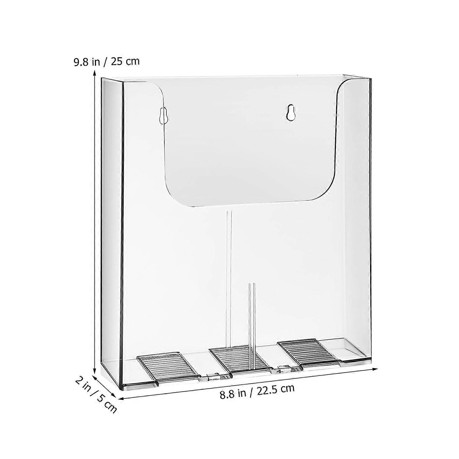 Acrylic Brochure Pamphlet Holder Wall Mount Document Holder for Office 4Pcs