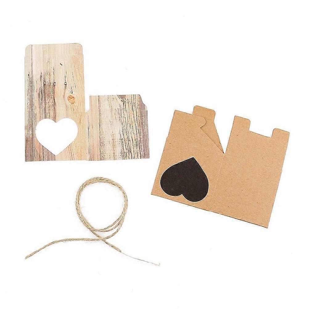 Rustic Gift Boxes Kraft Paper Candy Boxes for Wedding Use 50Pcs