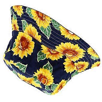 Cotton Sunshade Hat Fisherman Hat for Wearing 1Pcs with Sunflower Print