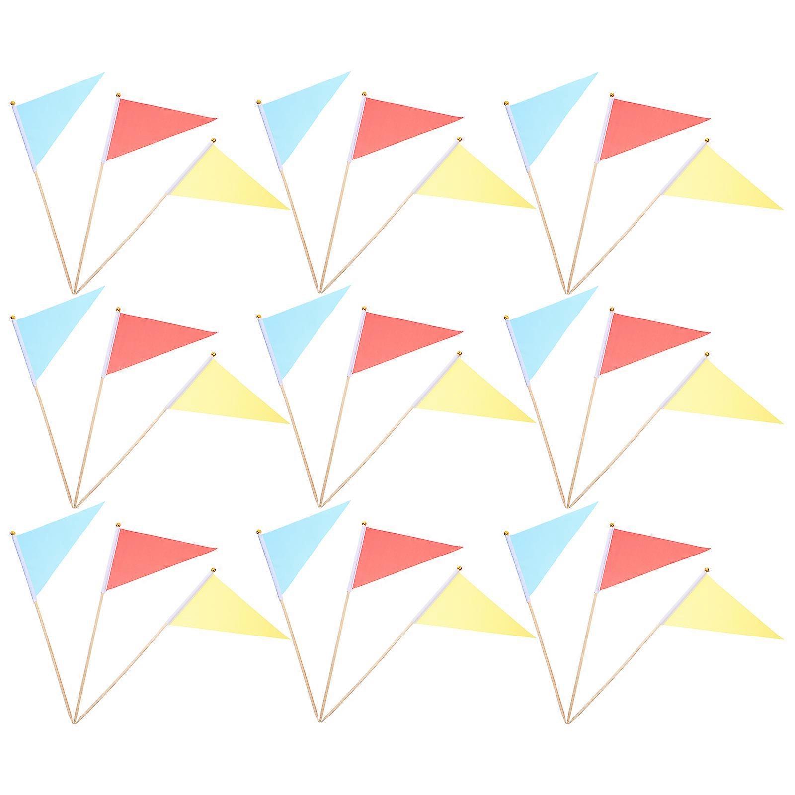 Traffic Safety Marker Flags for Construction Use 30Pcs Triangle Pennant Stick Flags