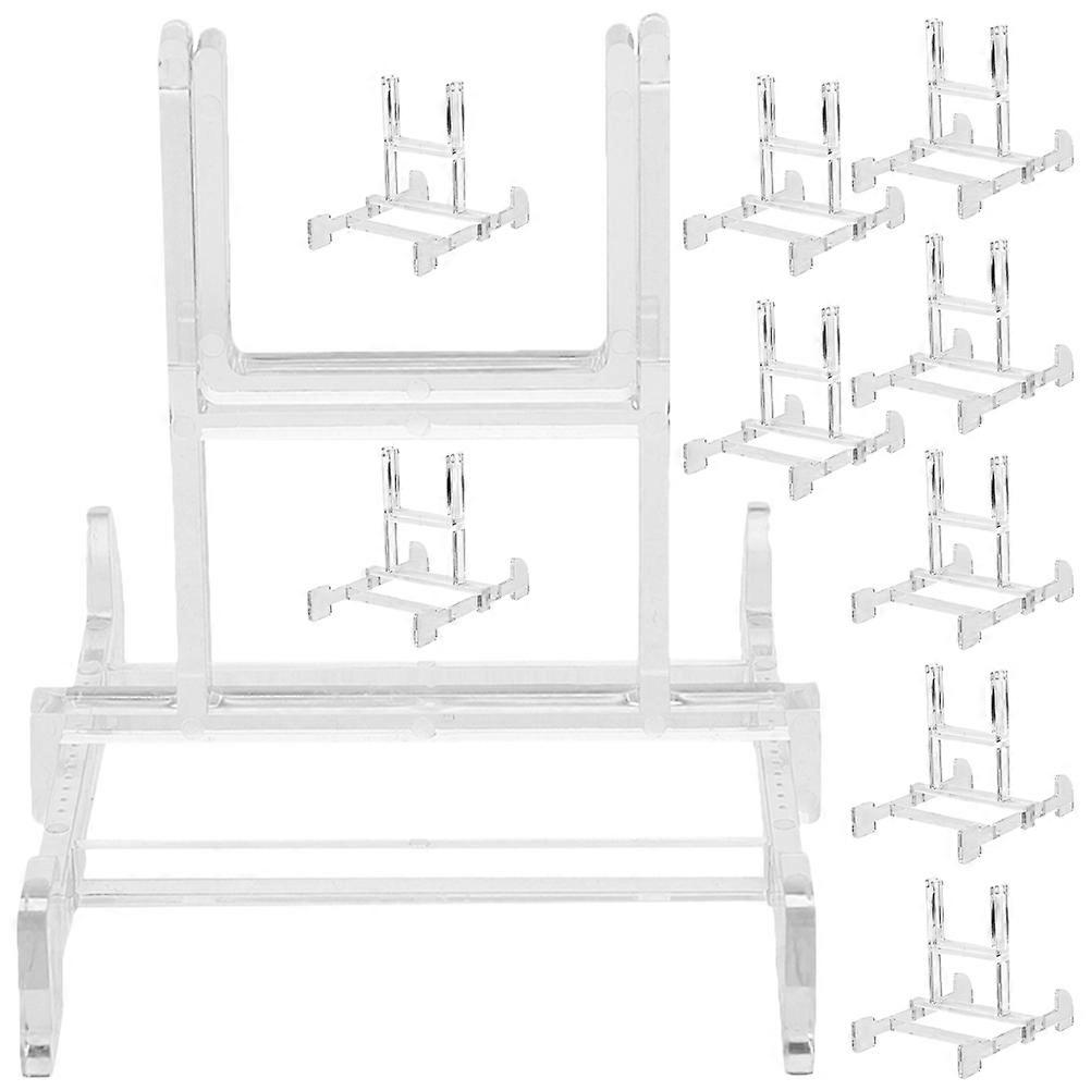 Plastic Easel Display Stand for Plate Holding 10Pcs Transparent Adjustable Holder