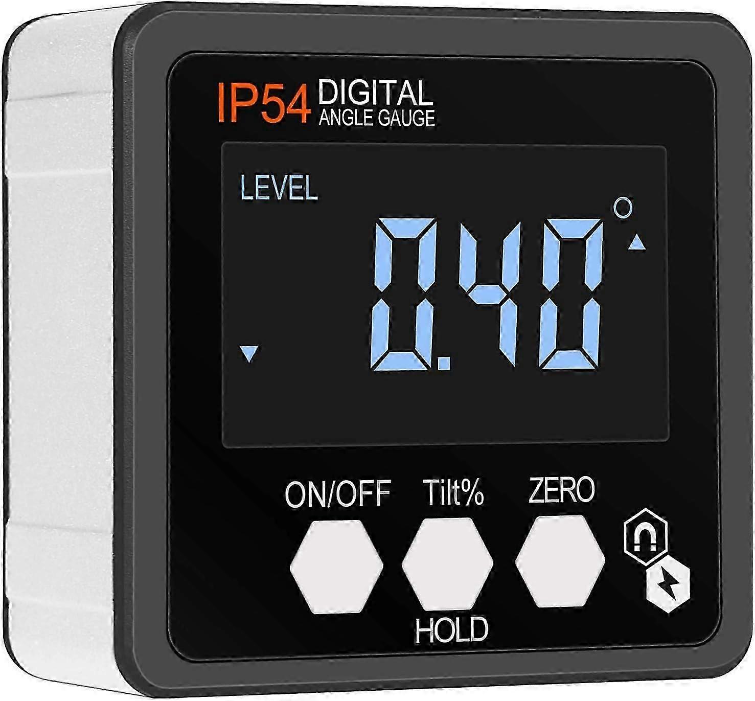 Digital Inclinometer with Magnetic Base - Backlit Display