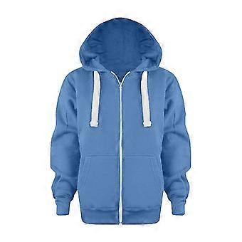 Sudadera con capucha y cremallera de color liso para niños y niñas de 7 a 8 años, abrigo informal y cálido, ideal para adolescentes.