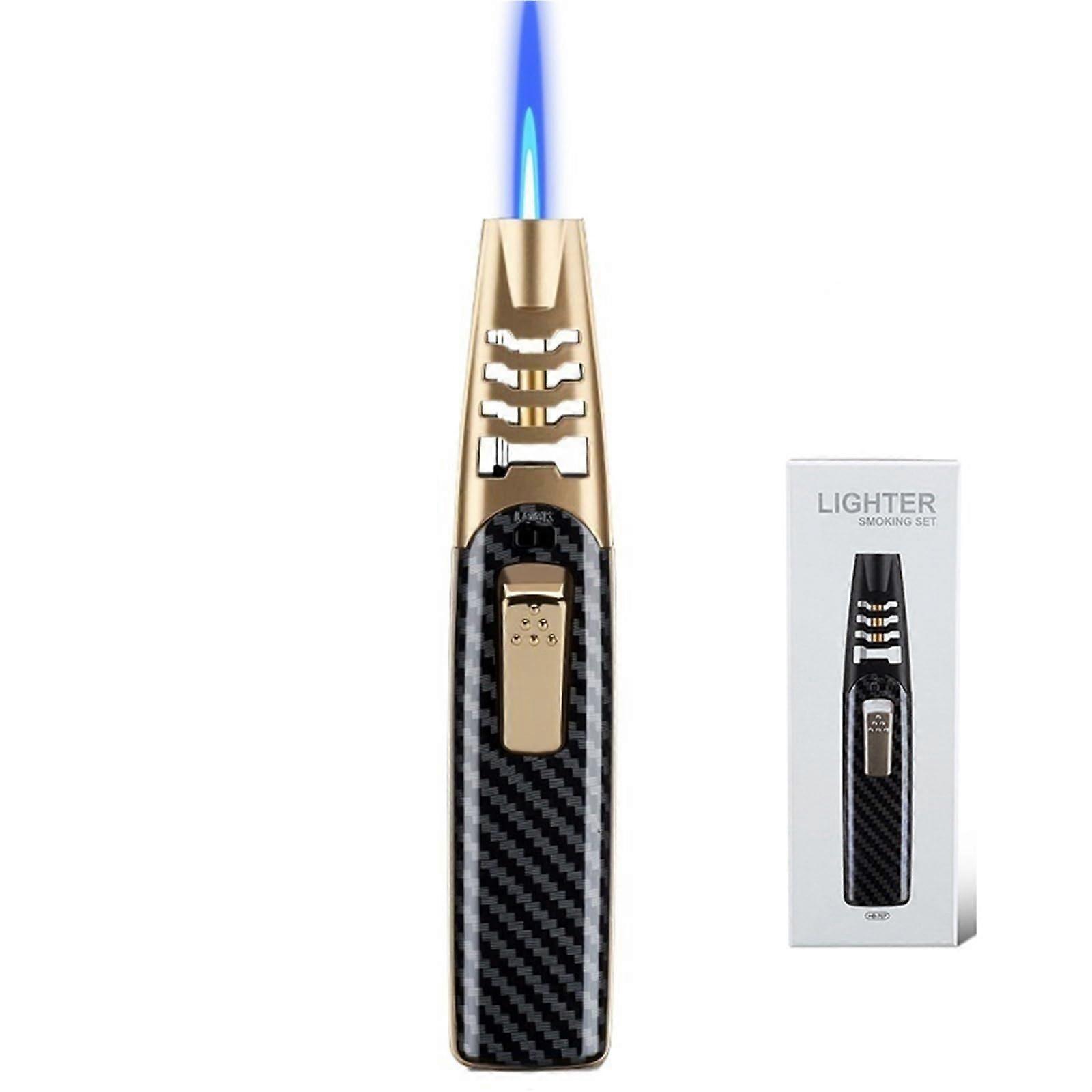 Torch Lighter Adjustable Flame Control Outdoor Metal Windproof Refillable Butane A2 Color