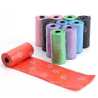 Pet Paw Dog Poop Bags for Convenient Waste Pick Up 24 Rolls Assorted Colors