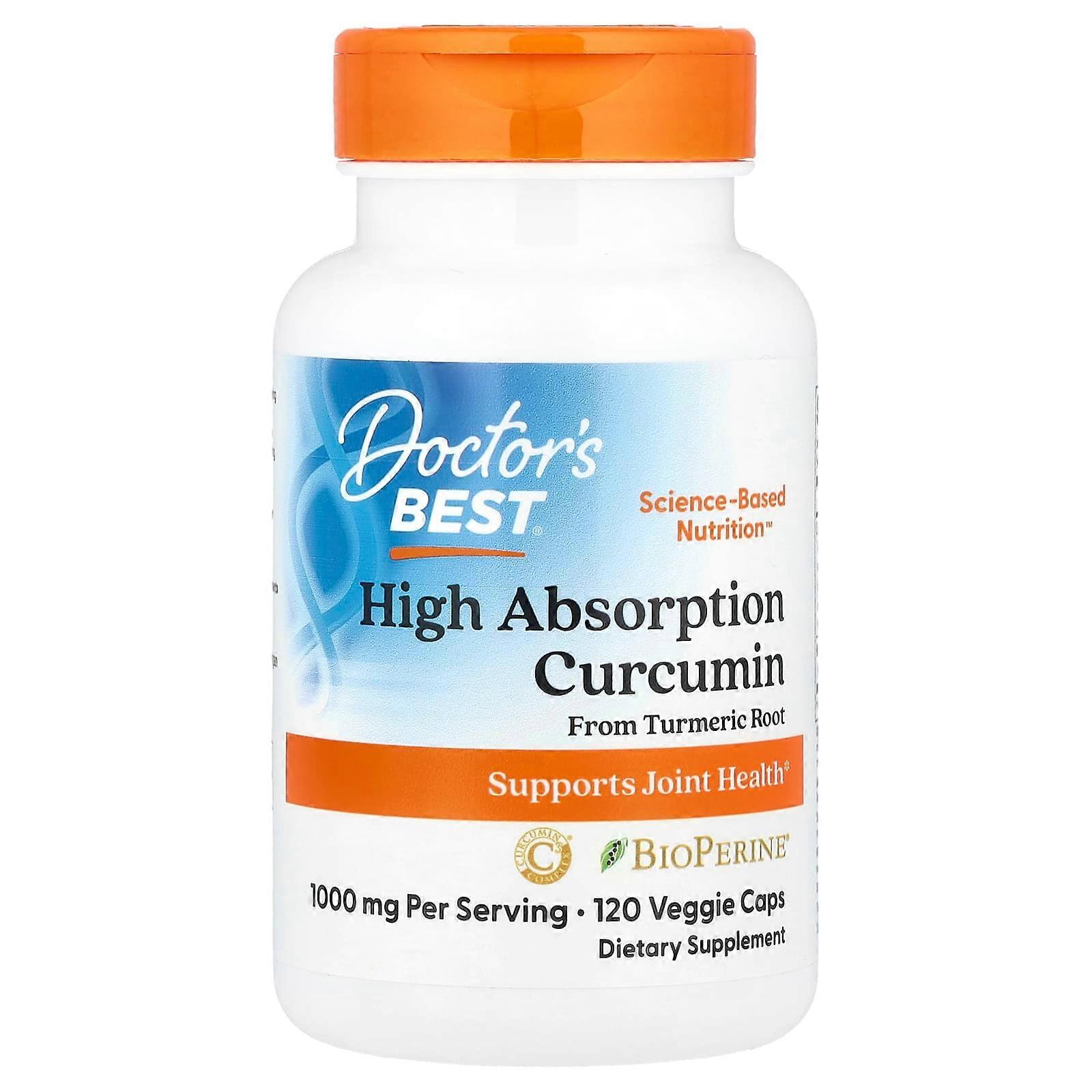 Doctor's Best, High Absorption Curcumin, 500 mg, 120 Capsules