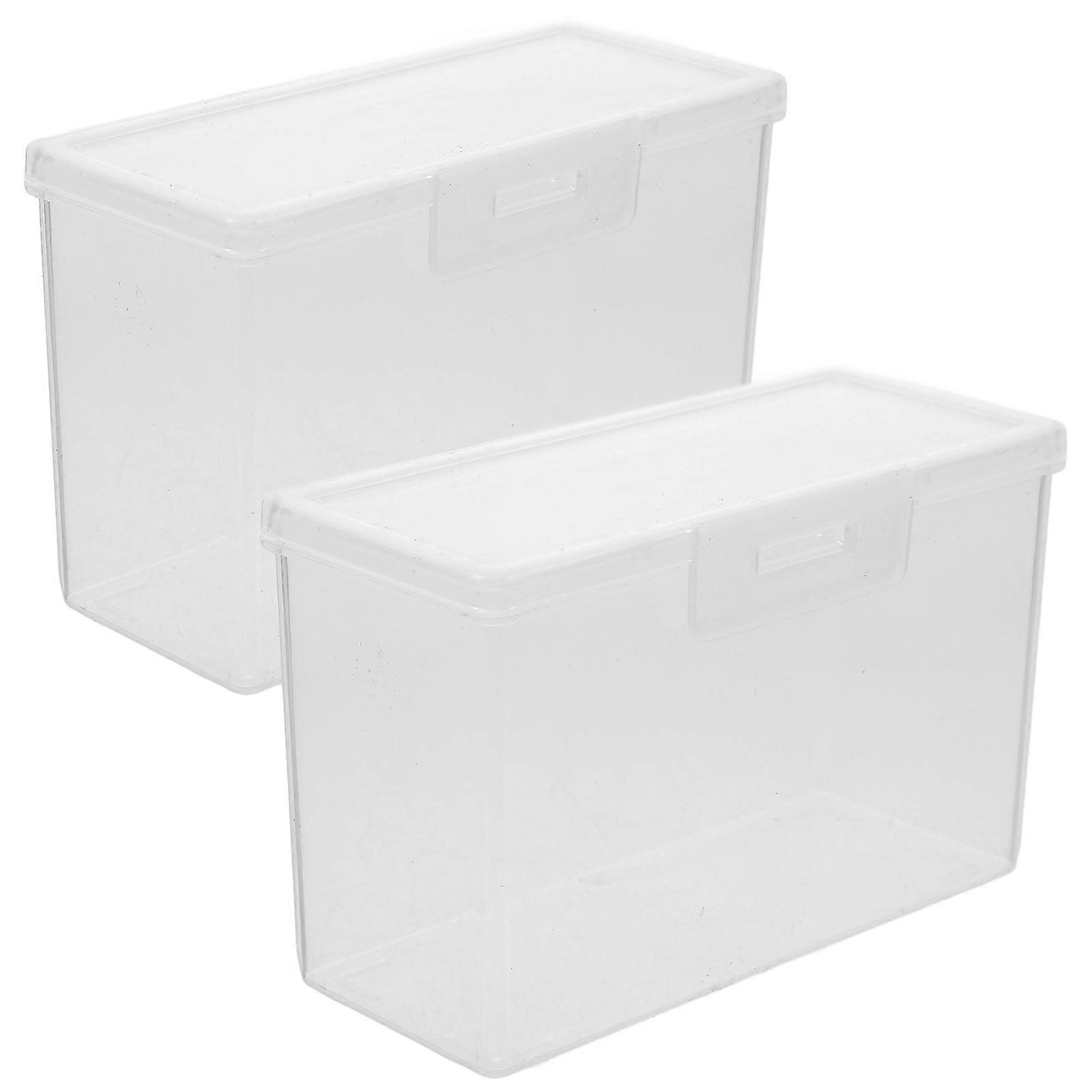 Transparent Cheese Container for Outdoor Plastic Storage Box 2Pcs