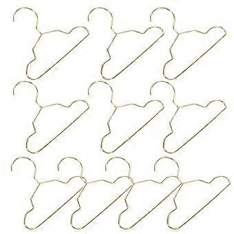 Cabides dourados de metal para roupas de animais de estimação, conjunto com 10 mini cabides.