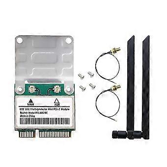 RTL8852BE WiFi 6 Netzwerkkarte mit 8-dBi-Antennen, Bluetooth 5.2, Mini-PCI-E-Steckplatz, AX1800 Dualband (2,4 GHz/5 GHz), Adapt fdq