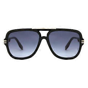Marc Jacobs MARC 637/S 807/9O Okulary przeciwsłoneczne pilotki z pełną oprawką, czarne, UV3, oryginalne