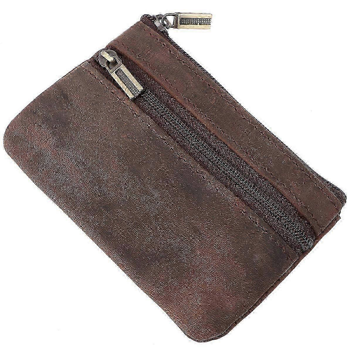 Change Purse Mini Rectangular Wallet Multifunctional Coin Storage Key Holder Dark Brown 1Pack